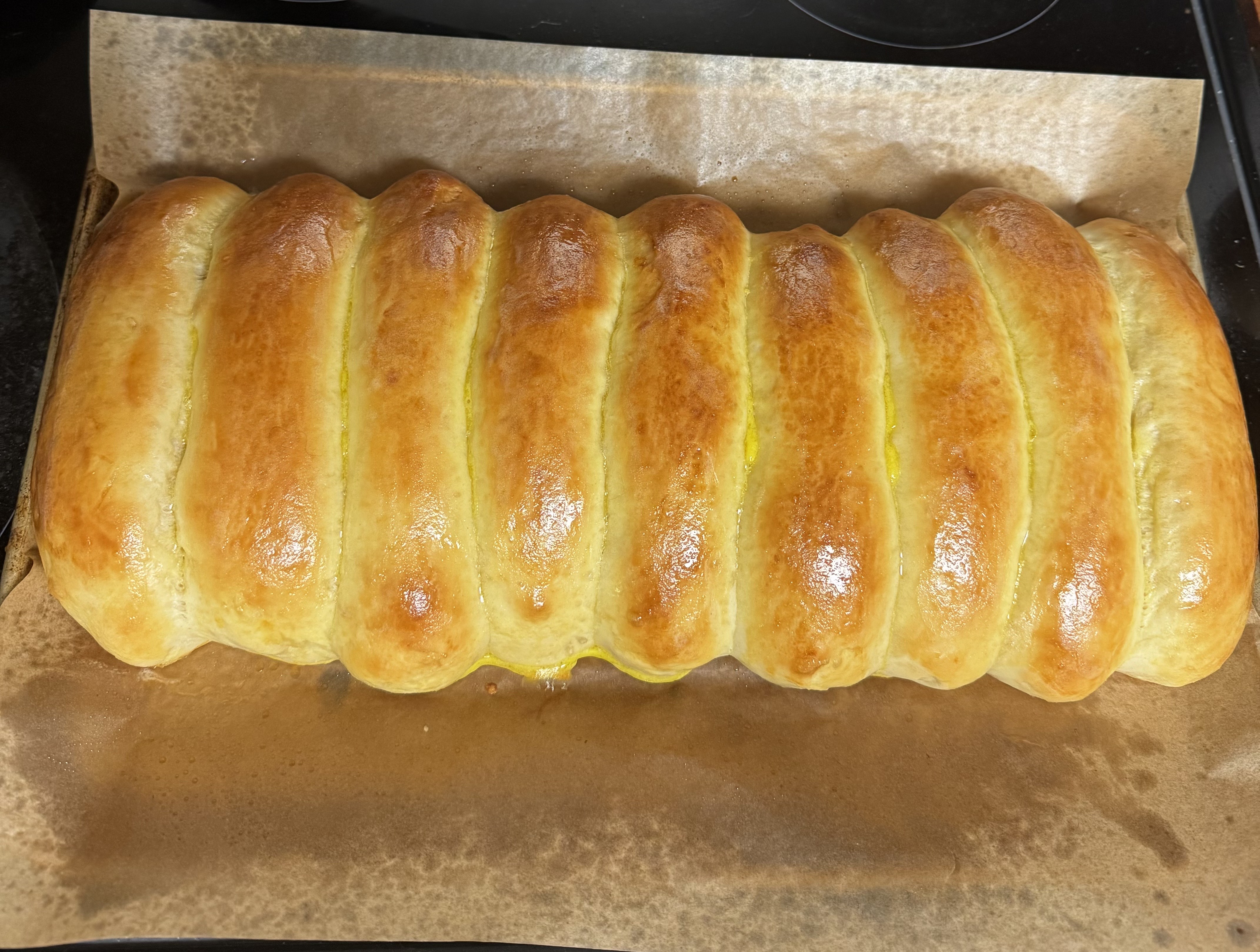 Finished hot dog buns