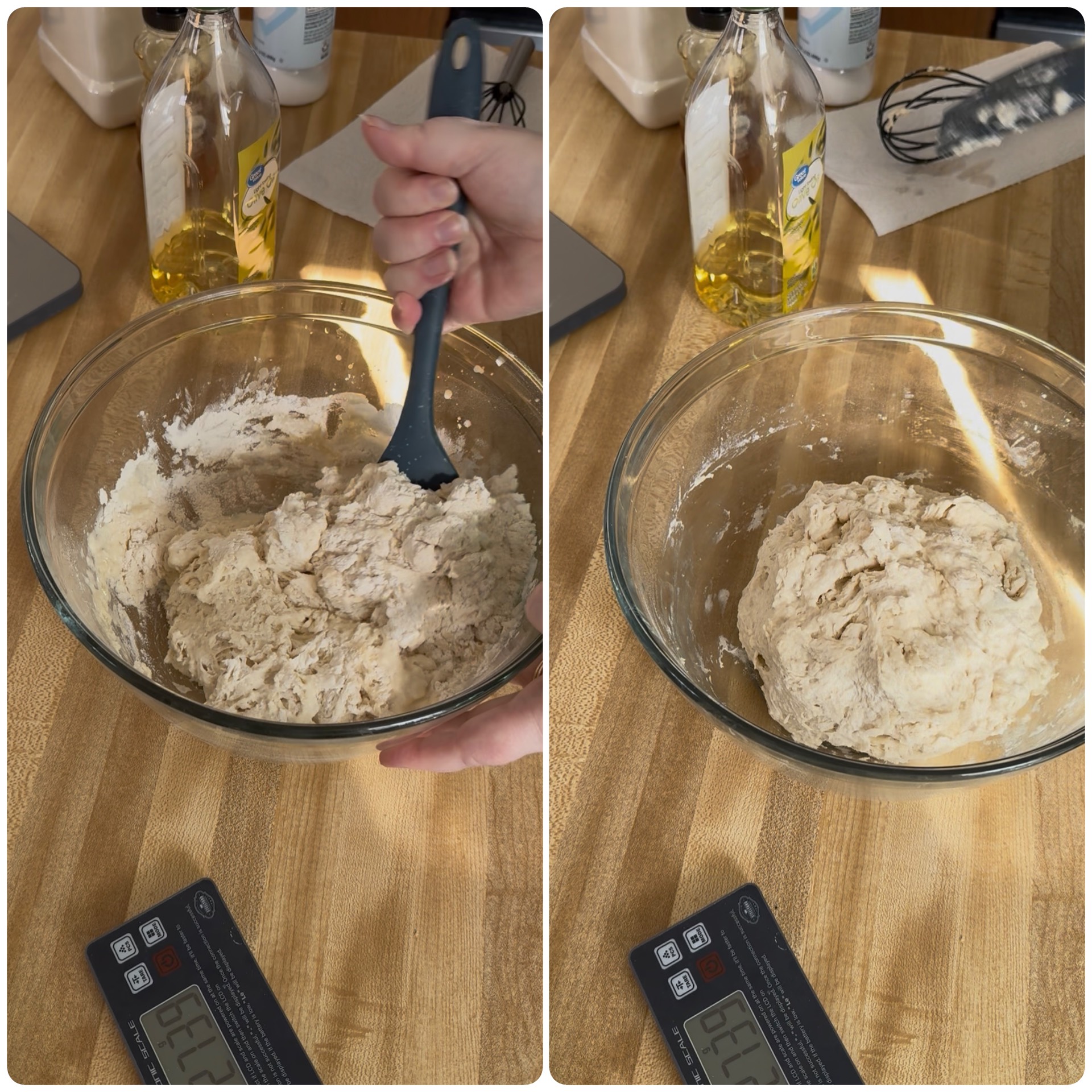 Flour mixed in