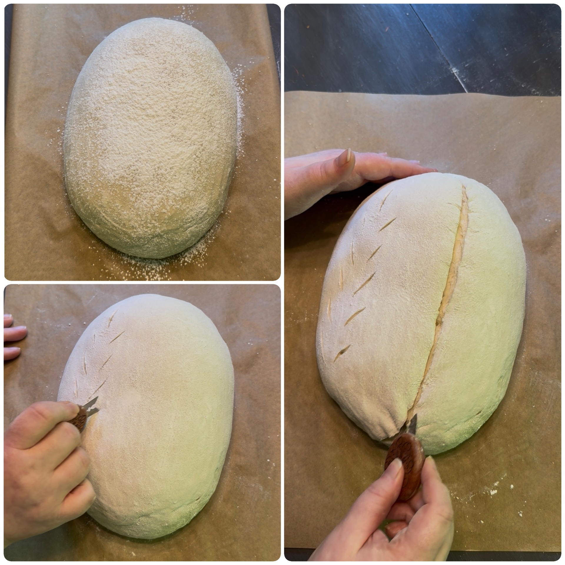 Scoring the dough