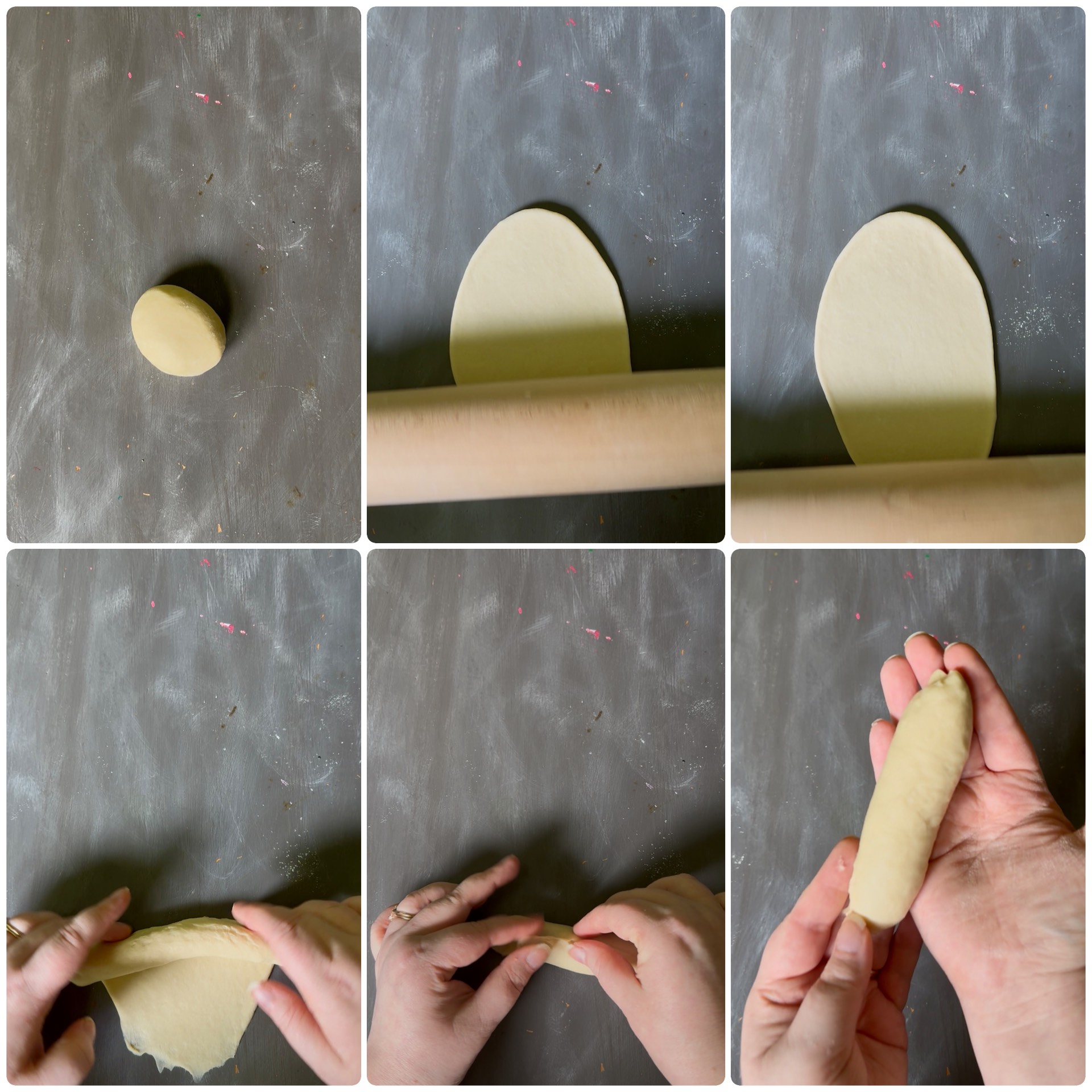 Shaping the hot dog buns